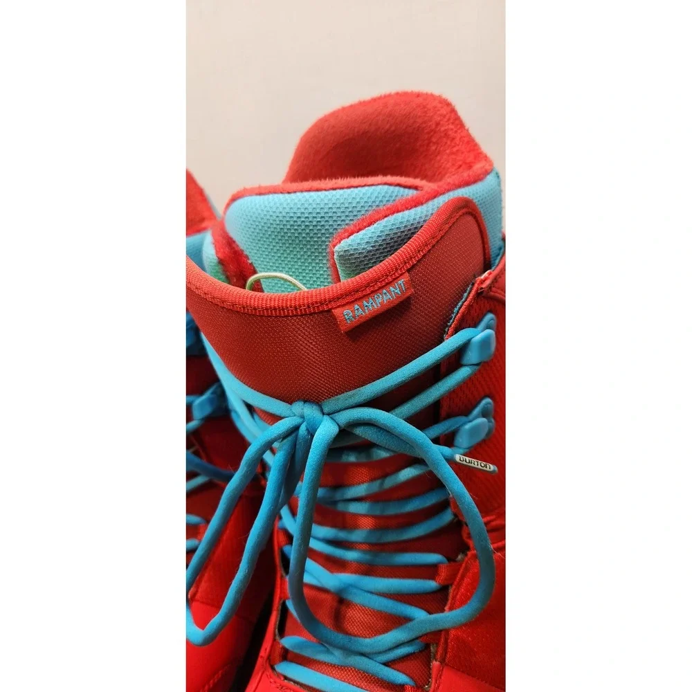 Burton Rampant Snowboard Boots Mens Red Blue Lace Up Freestyle Park Riding
